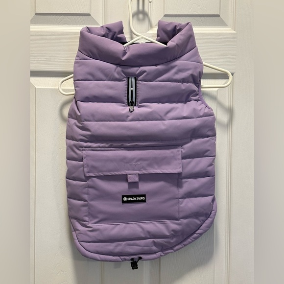 Spark Paws 2XL Purple With Gray Piping  2 Sets Of Snaps Dog Coat NWT - Picture 2 of 6